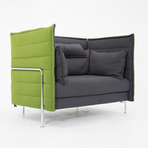 2010s Pair of Alcove Love Seats by Ronan and Erwan Bouroullec for Vitra in Green Fabric