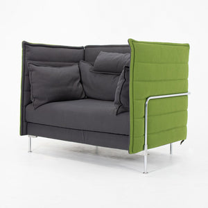 2010s Pair of Alcove Love Seats by Ronan and Erwan Bouroullec for Vitra in Green Fabric