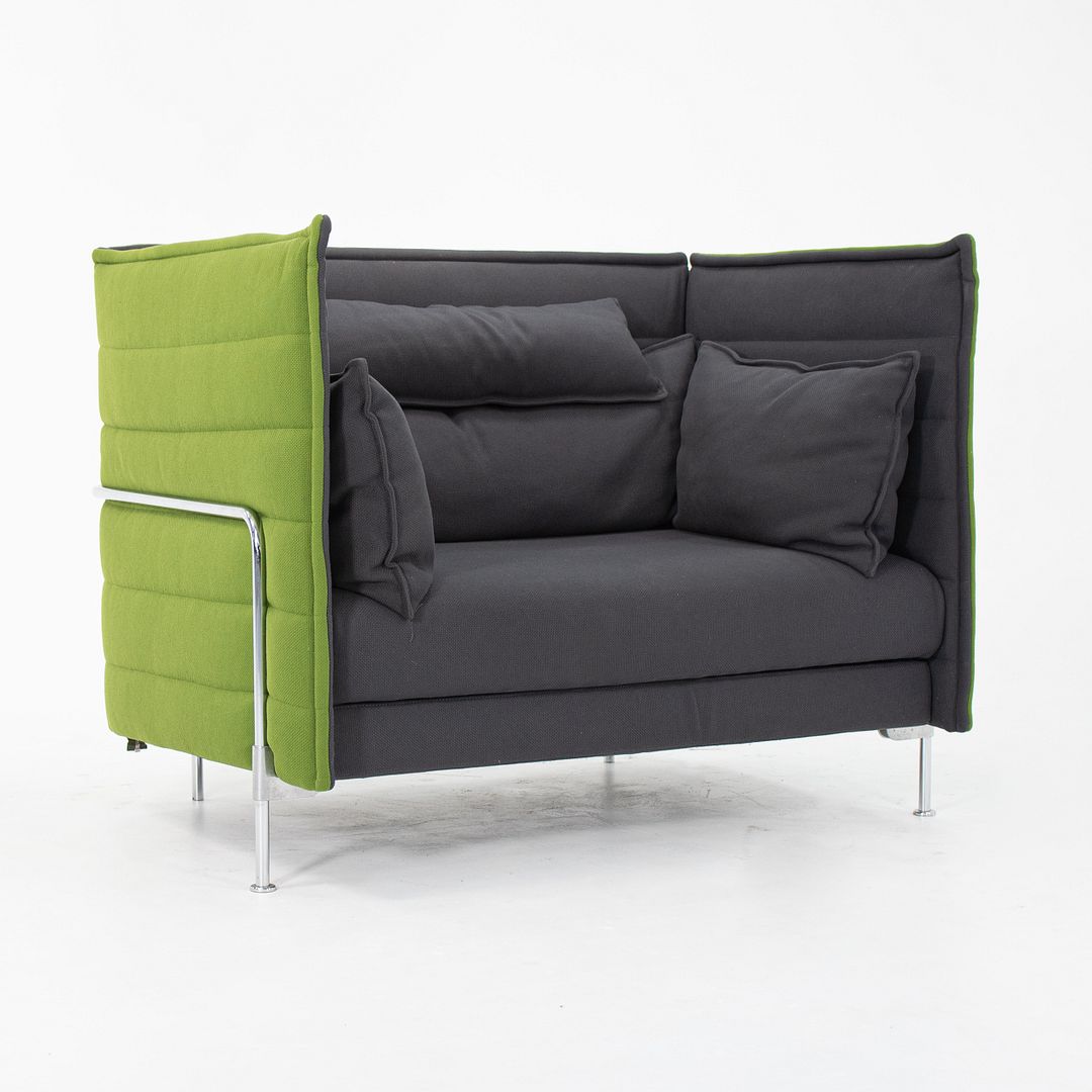 2010s Pair of Alcove Love Seats by Ronan and Erwan Bouroullec for Vitra in Green Fabric