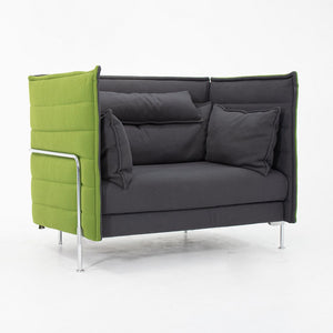 2010s Pair of Alcove Love Seats by Ronan and Erwan Bouroullec for Vitra in Green Fabric