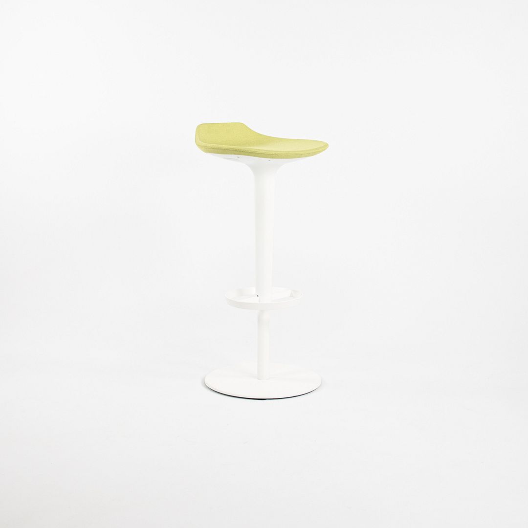2010s Babar Stool with Backrest by Simon Pengelly for Arper in White with Green Fabric