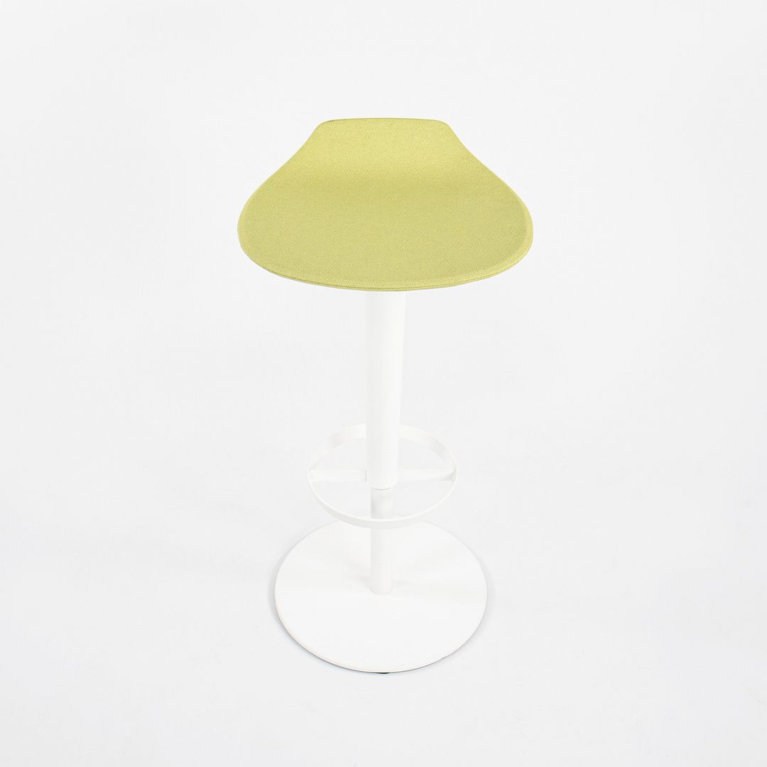 2010s Babar Stool with Backrest by Simon Pengelly for Arper in White with Green Fabric