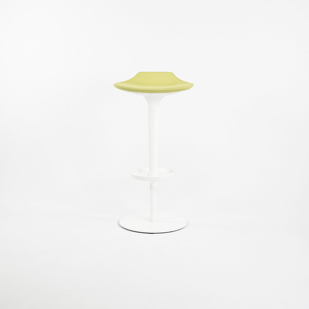 2010s Babar Stool with Backrest by Simon Pengelly for Arper in White with Green Fabric