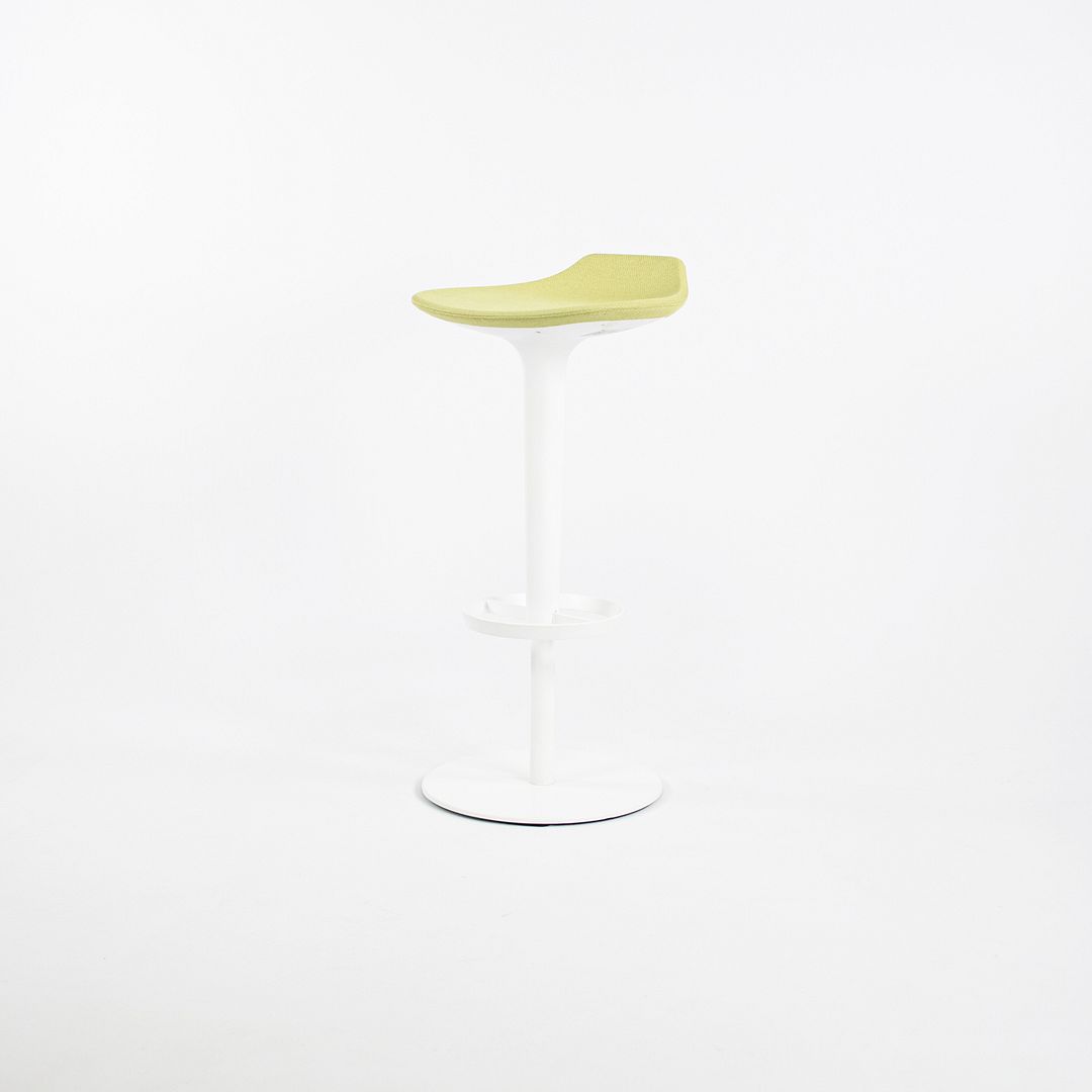 2010s Babar Stool with Backrest by Simon Pengelly for Arper in White with Green Fabric