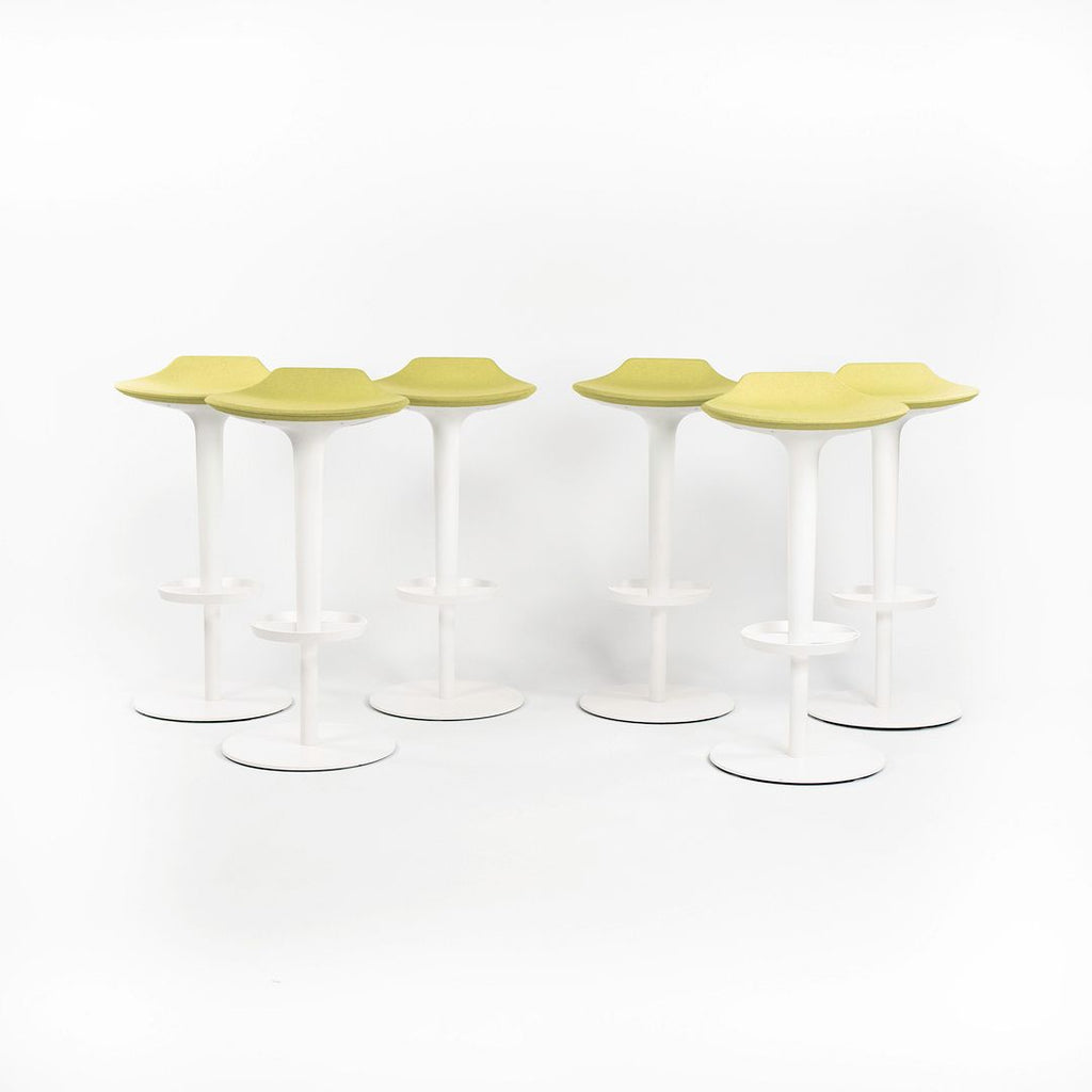2010s Babar Stool with Backrest by Simon Pengelly for Arper in White with Green Fabric