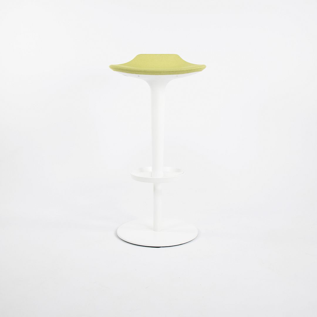 2010s Babar Stool with Backrest by Simon Pengelly for Arper in White with Green Fabric