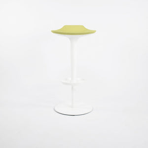 2010s Babar Stool with Backrest by Simon Pengelly for Arper in White with Green Fabric