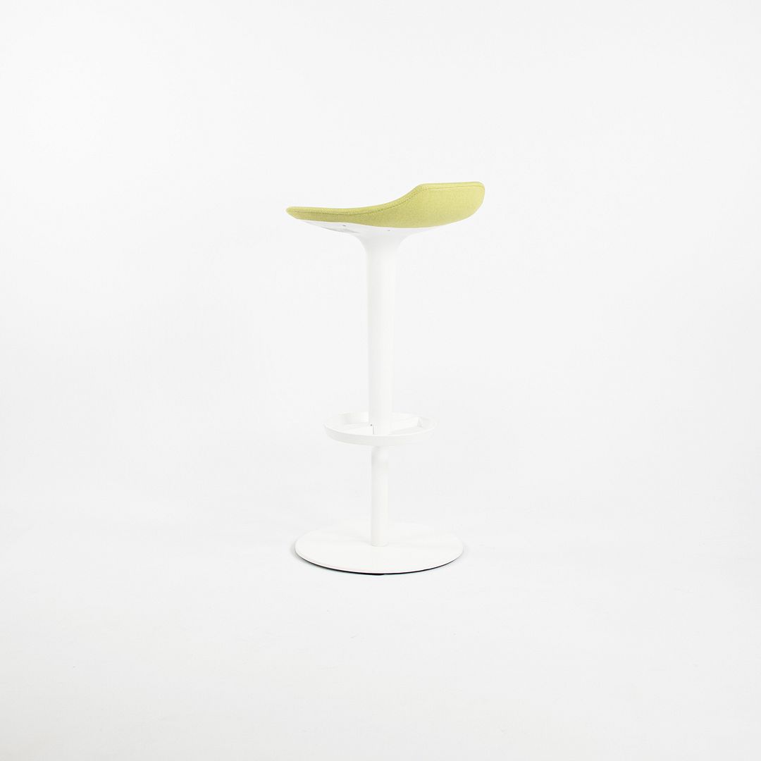 2010s Babar Stool with Backrest by Simon Pengelly for Arper in White with Green Fabric