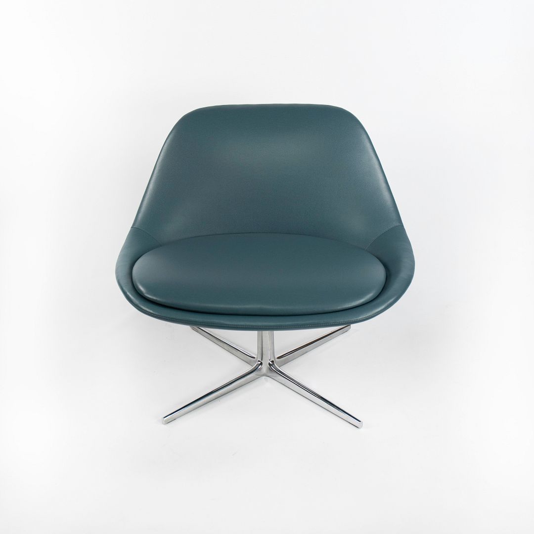 2018 Chiara Lounge Chair by Noé Duchaufour-Lawrance for Bernhardt Design in Blue Leather 2x Available