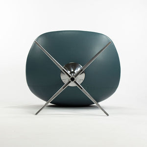 2018 Chiara Lounge Chair by Noé Duchaufour-Lawrance for Bernhardt Design in Blue Leather 2x Available