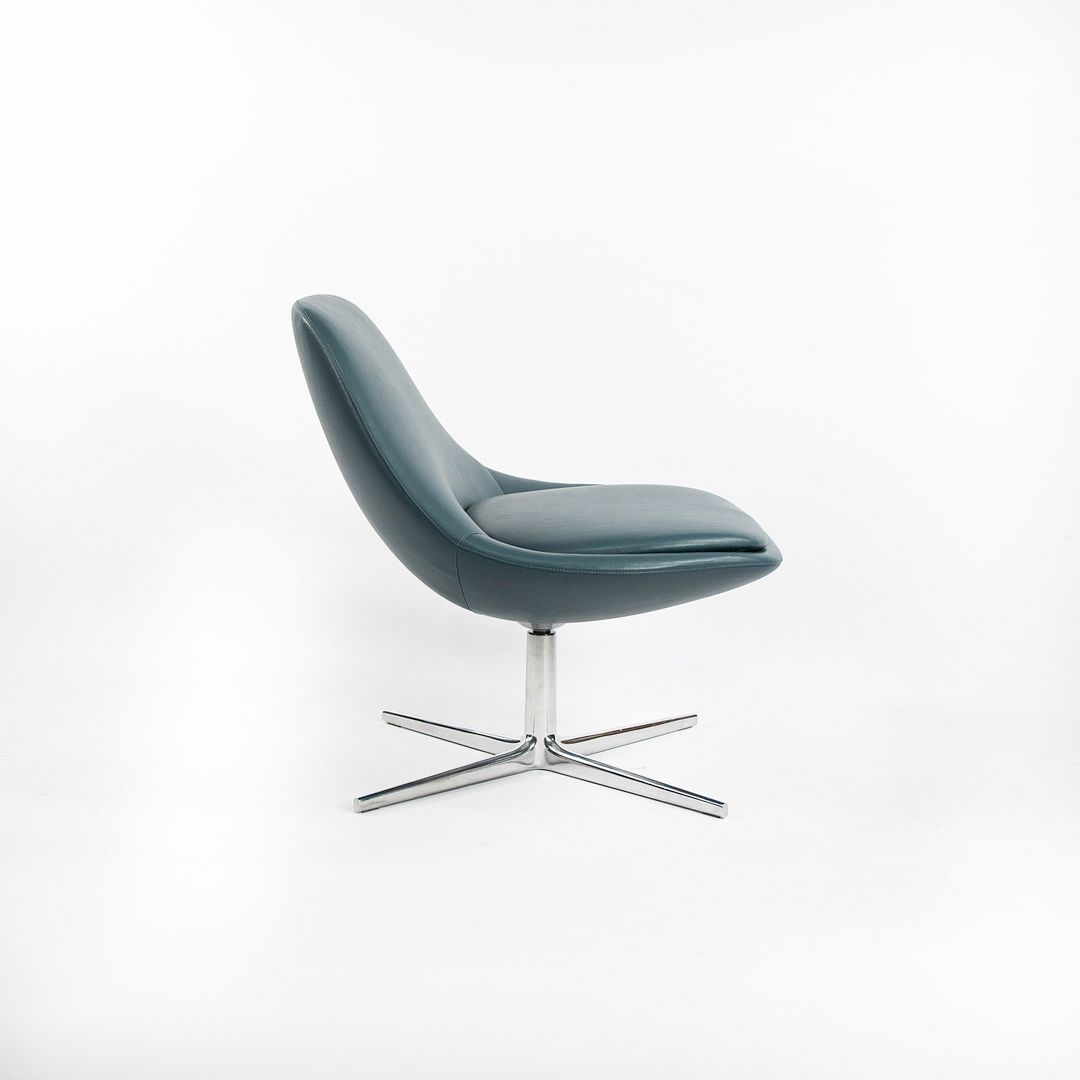 2018 Chiara Lounge Chair by Noé Duchaufour-Lawrance for Bernhardt Design in Blue Leather 2x Available