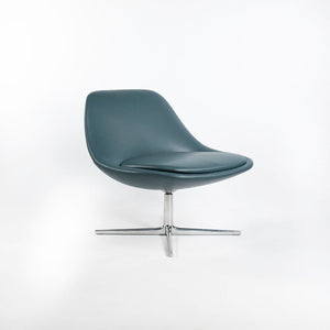 2018 Chiara Lounge Chair by Noé Duchaufour-Lawrance for Bernhardt Design in Blue Leather 2x Available