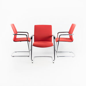 2012 178/7 ON Cantilever Chair by Wiege for Wilkhahn in Red Fabric with Chrome Frames