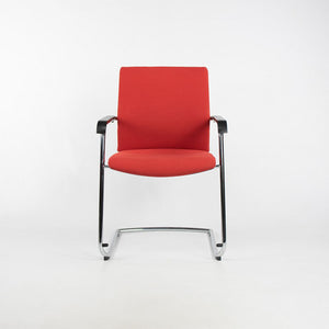 2012 178/7 ON Cantilever Chair by Wiege for Wilkhahn in Red Fabric with Chrome Frames