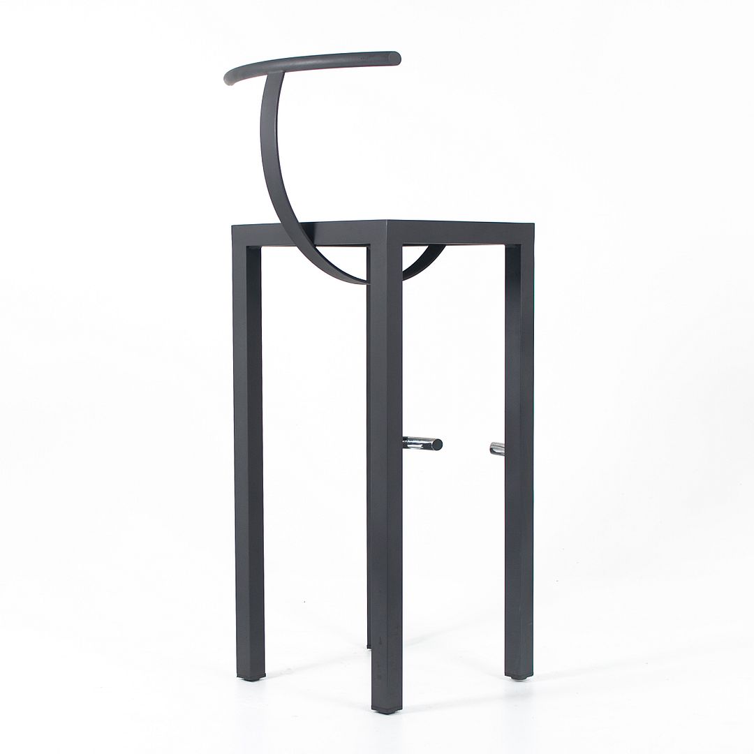 1980s Set of Four Sarapis Bar Stools by Philippe Starck for Driade in Dark Gray Steel