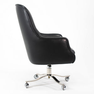 1980s Alpha Bucket Executive Chair by Nicos Zographos for Zographos Designs Ltd. in Black Leather - 3 Available