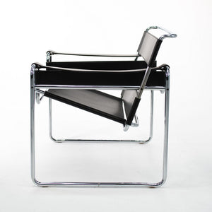 SOLD 2000s 50L Wassily Chair by Marcel Breuer for Knoll in Chromed Steel and Black Leather - 8 Available