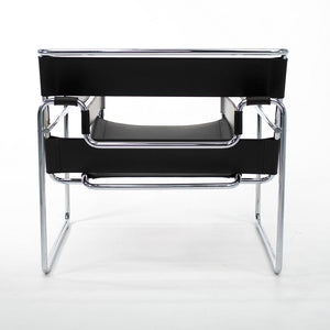 SOLD 2000s 50L Wassily Chair by Marcel Breuer for Knoll in Chromed Steel and Black Leather - 8 Available