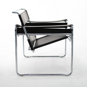 SOLD 2000s 50L Wassily Chair by Marcel Breuer for Knoll in Chromed Steel and Black Leather - 8 Available