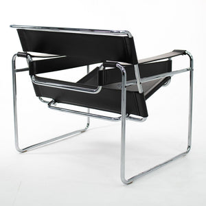SOLD 2000s 50L Wassily Chair by Marcel Breuer for Knoll in Chromed Steel and Black Leather - 8 Available
