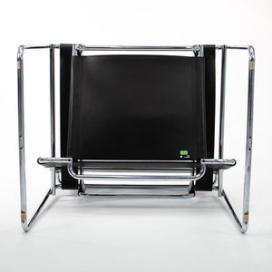 SOLD 2000s 50L Wassily Chair by Marcel Breuer for Knoll in Chromed Steel and Black Leather - 8 Available