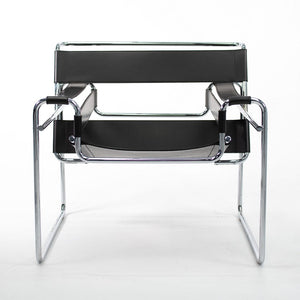 SOLD 2000s 50L Wassily Chair by Marcel Breuer for Knoll in Chromed Steel and Black Leather - 8 Available