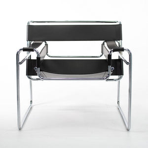 2000s 50L Wassily Chair by Marcel Breuer for Knoll in Chromed Steel and Black Leather - 8 Available