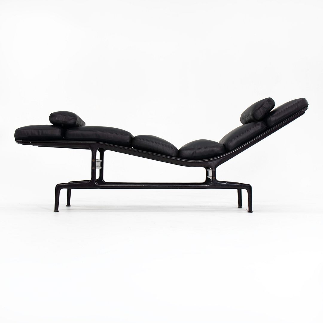 SOLD 1970s ES-106 Chaise Lounge Chair by Charles and Ray Eames for Herman Miller in Black Leather