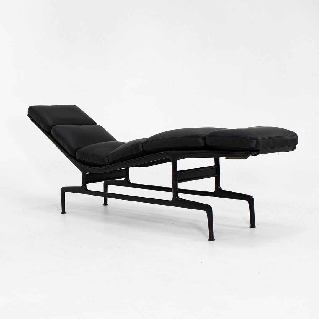 SOLD 1970s ES-106 Chaise Lounge Chair by Charles and Ray Eames for Herman Miller in Black Leather