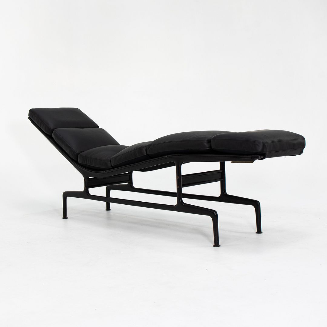 1970s ES-106 Chaise Lounge by Charles and Ray Eames for Herman Miller in Black Leather