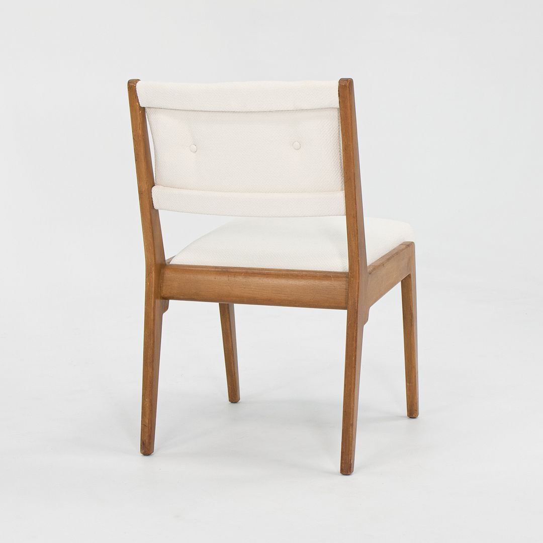 1950s Set of Six C 106 and C 206 Dining Chairs by Jens Risom for Jens Risom Design Inc. in Walnut with Off-White Fabric