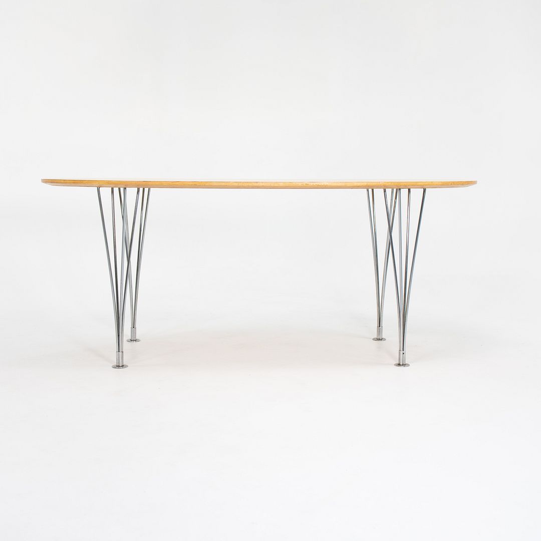 1970s Superellipse Dining Table by Bruno Mathsson and Piet Hein for Fritz Hansen in Figured Birch