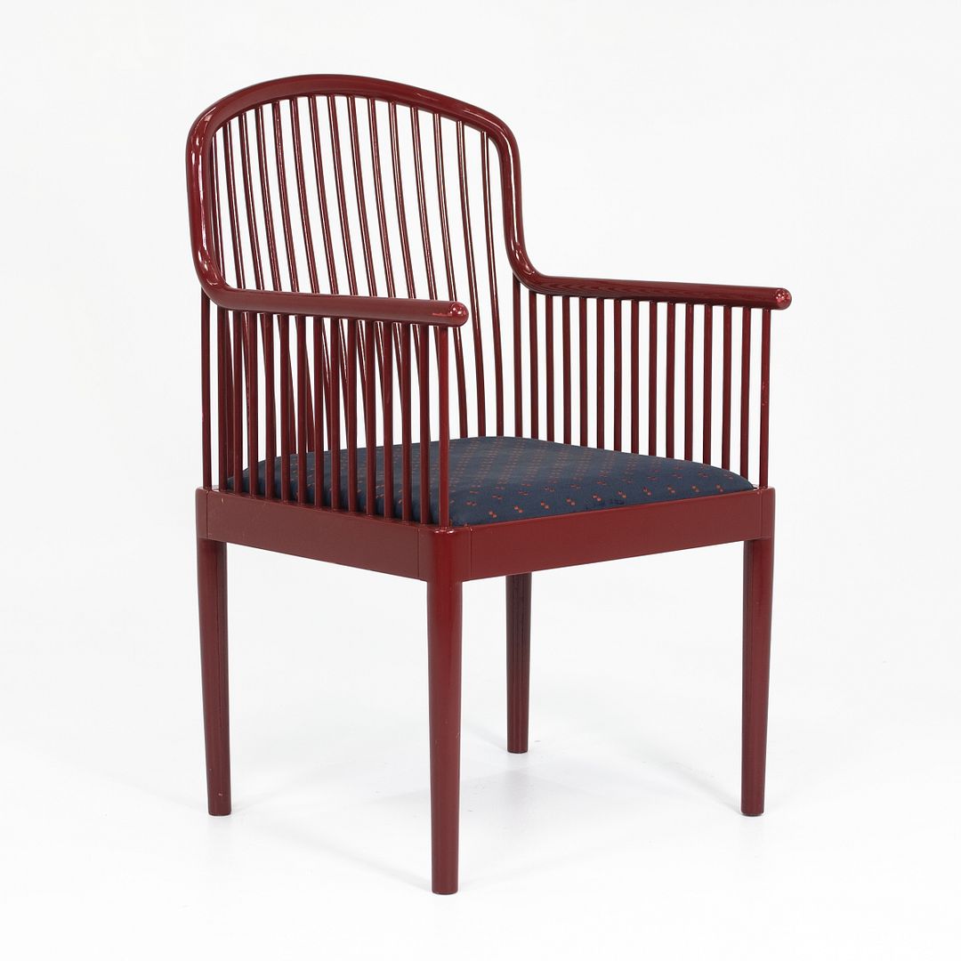 1980s Set of Six Andover Chairs by Davis Allen for Stendig with Red Lacquer - Sets Available