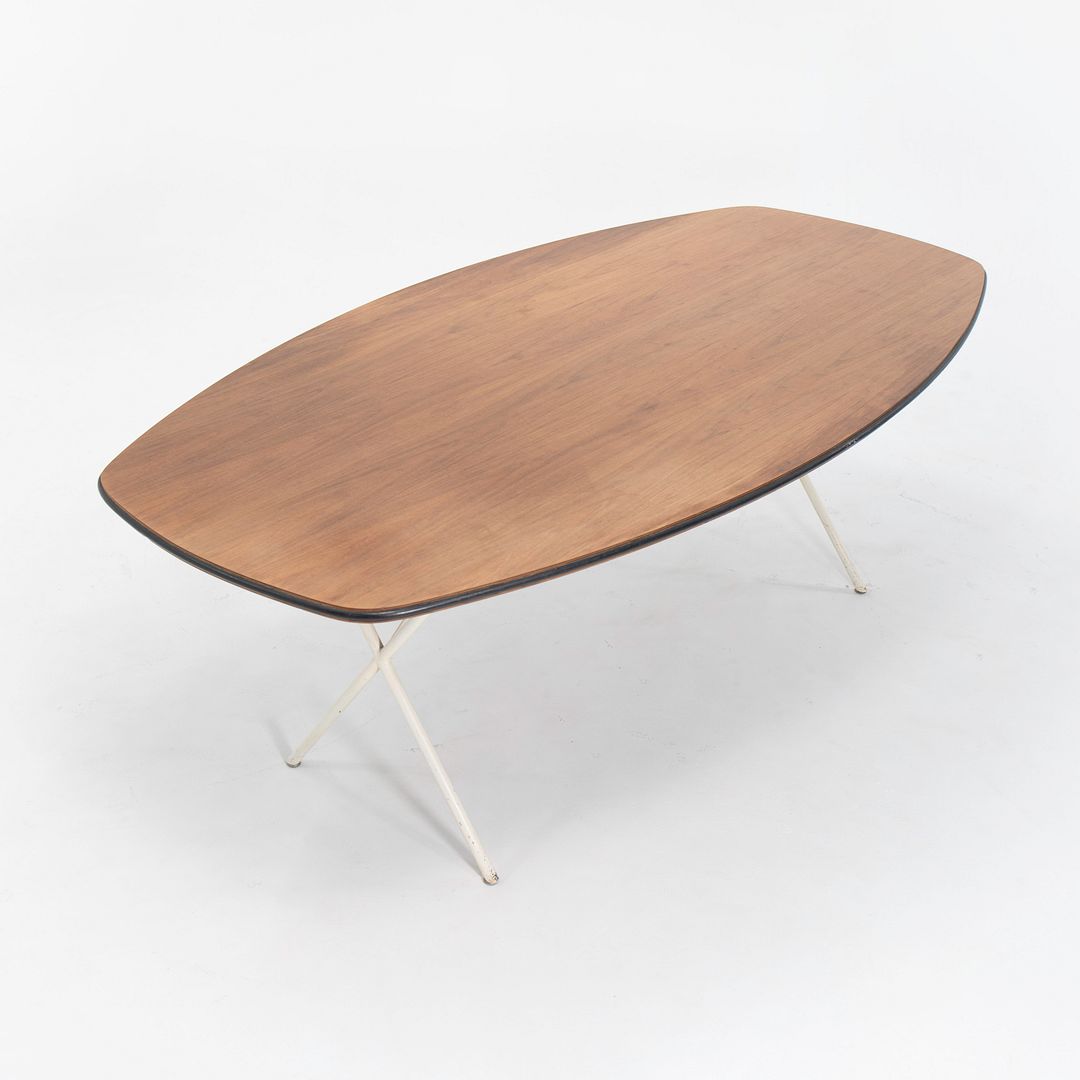 1954 Soft Edge Curved Dining Table Model 5259 by George Nelson for Herman Miller in Walnut