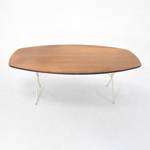 1954 Soft Edge Curved Dining Table Model 5259 by George Nelson for Herman Miller in Walnut