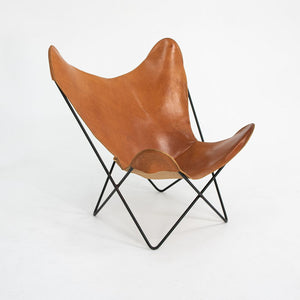 SOLD 1950S Butterfly Chair and Ottoman By Jorge Ferrari-Hardoy, Antonio Bonet, And Juan Kurchan for Knoll (Similar Ottoman)