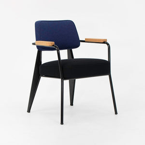 2018 Fauteuil Direction Chair by Jean Prouvé for Vitra in Blue and Black Fabric 12x Available