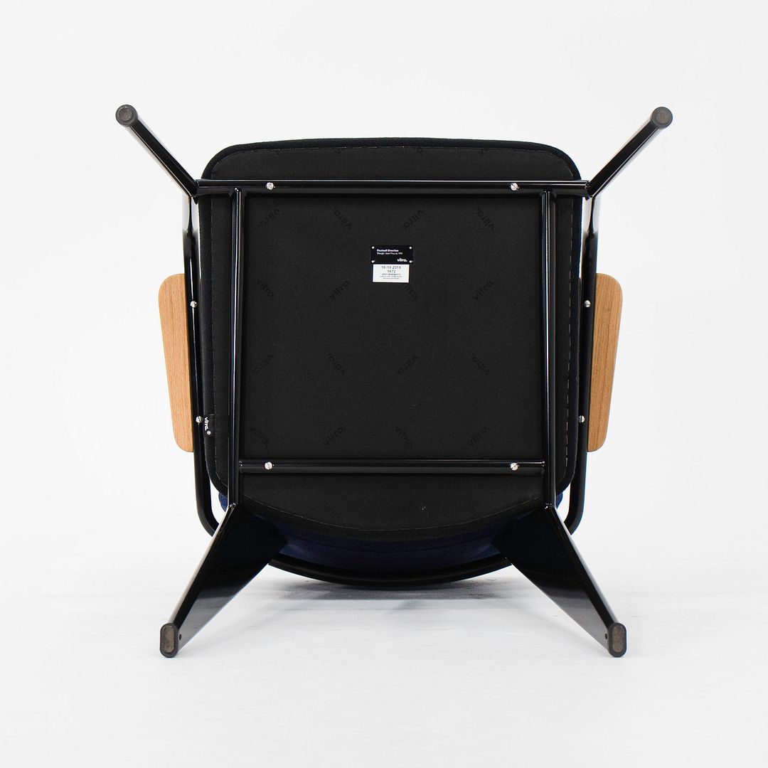 2018 Fauteuil Direction Chair by Jean Prouvé for Vitra in Blue and Black Fabric 12x Available