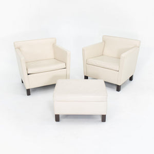 SOLD 2009 751 Krefeld Lounge Chair & 754 Krefeld Ottoman by Mies van der Rohe for Knoll in Off-White Leather