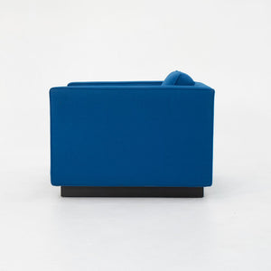 1970s Tuxedo Club Chairs Attributed to Nicos Zographos for Zographos Designs Ltd. in Blue Fabric