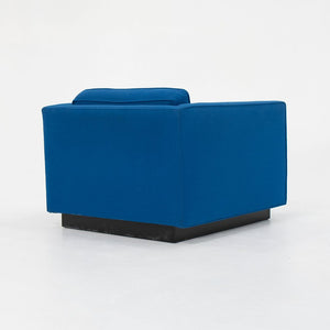 1970s Tuxedo Club Chairs Attributed to Nicos Zographos for Zographos Designs Ltd. in Blue Fabric