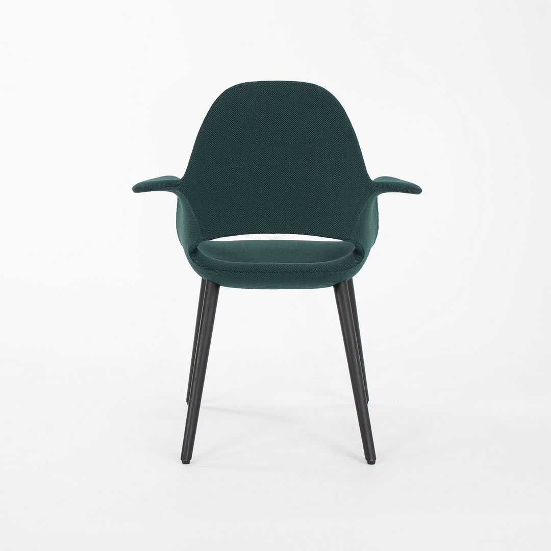 2021 Organic Chair by Charles Eames and Eero Saarinen for Vitra in Green / Blue Fabric