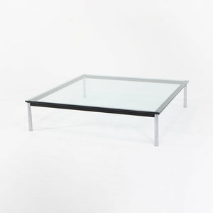 SOLD 1980s LC10-P Coffee Table by Le Corbusier, Pierre Jeanneret, and Charlotte Perriand for Cassina in Glass and Chromed Steel