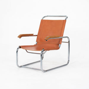 SOLD 1960s B35 Lounge Chair by Marcel Breuer for Thonet in Chromed Steel and Leather