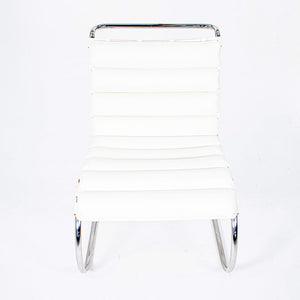 SOLD 2010s 247LC MR Armless Lounge Chair by Mies van der Rohe for Knoll in White Leather