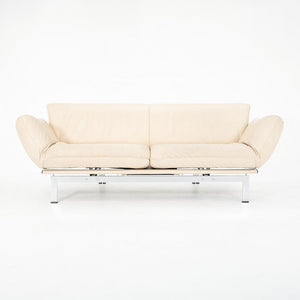 1980s DS-140 Sofa by Reto Frigg for de Sede in Ivory Leather with Chromed Steel Frame