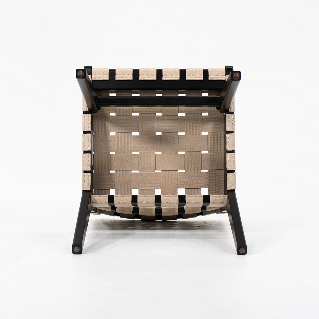 2021 Jens Risom for Knoll 666C Risom Side Chairs in Ebonized Maple with Tan Webbing