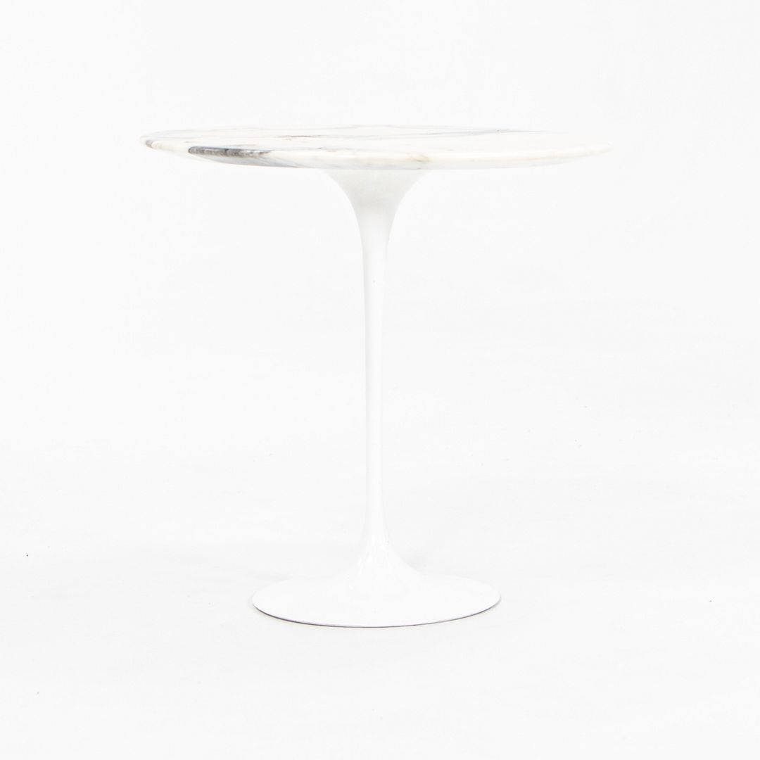 2000s Tulip Side Table by Eero Saarinen for Knoll in Arabescato Marble with 20 in Top