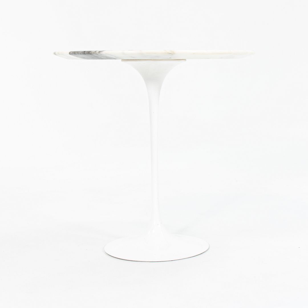 2000s Tulip Side Table by Eero Saarinen for Knoll in Arabescato Marble with 20 in Top