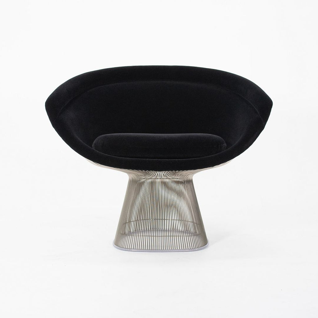 SOLD 2021 1715L Platner Lounge Chair by Warren Platner for Knoll in Black Velvet